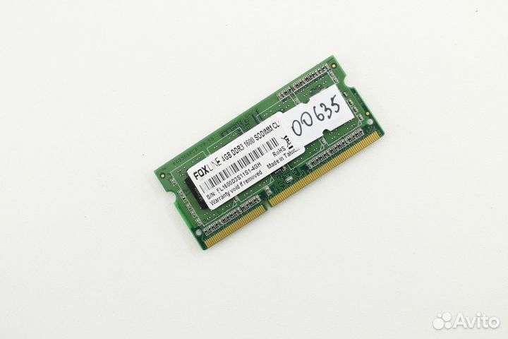Оперативная память DDR3 4 GB 1600 MHz FoxLine