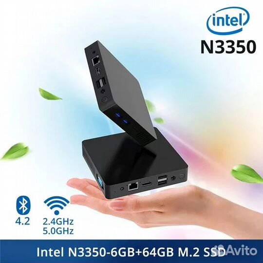 Мини компьютер Soyo M2, Intel Celeron N3350, 6 + 6