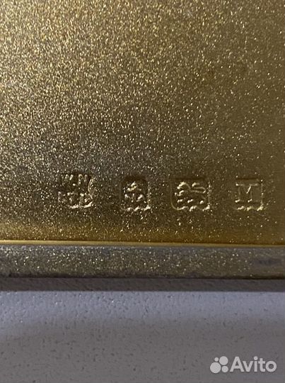 Портсигар серебро. Золочение