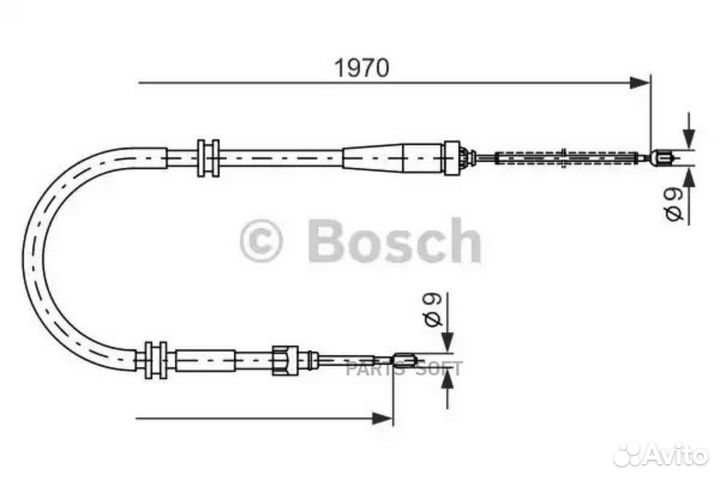 Bosch 1987482253 Трос ручного тормоза L
