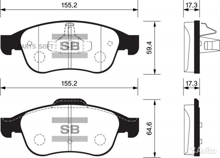 Sangsin brake SP1390 Колодки тормозные передние