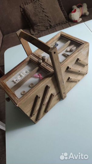 Органайзер деревянный раздвижной для шитья
