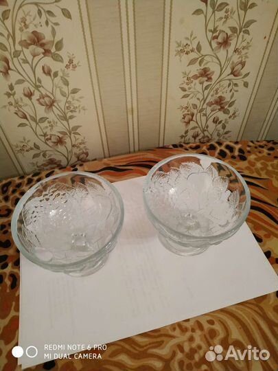 Вазы для десерта на ножке хрусталь, 2 шт