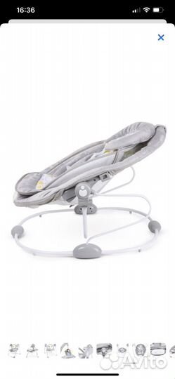Детские электрокачели-шезлонг 2 в 1 Babyton