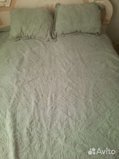 Плед покрывало пушистое 2 подушкии