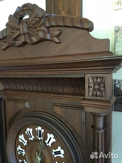 Старинные часы с барометром Japy 115 см