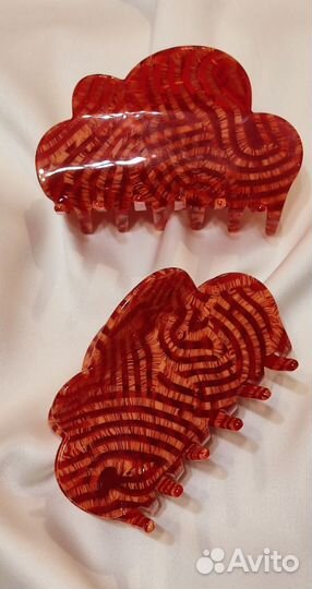 Заколка для волос краб огонь