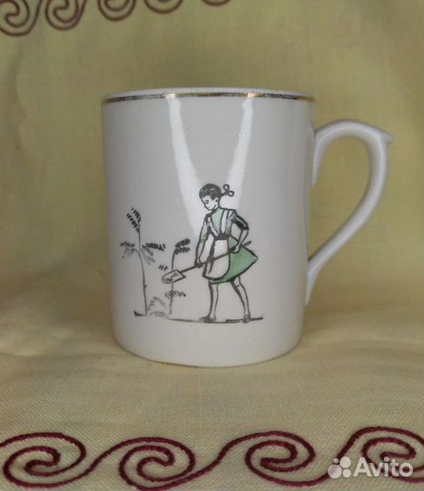 Кружка агитация, школьница, Песочное 1965г