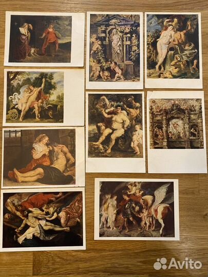 Советские открытки картины скульптуры 1950-е