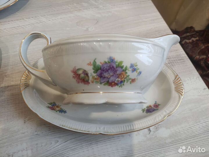 Соусник, сахарница,горчичница. Фарфор Польша