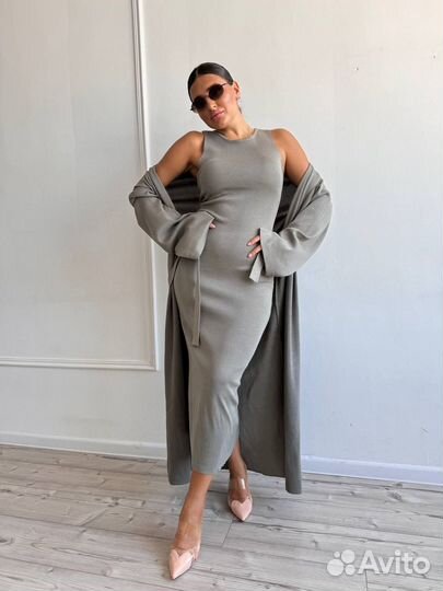 Платье с кардиганом