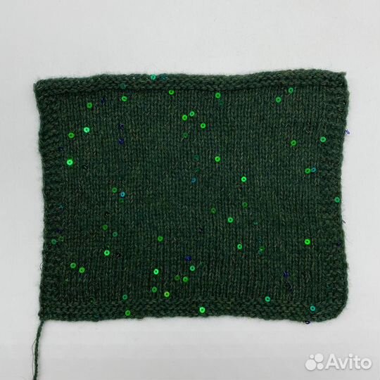 Пряжа меринос с паетками хвоя бобина шерсть