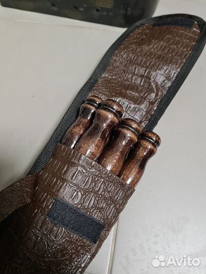 Набор шампуров в колчане кожзам