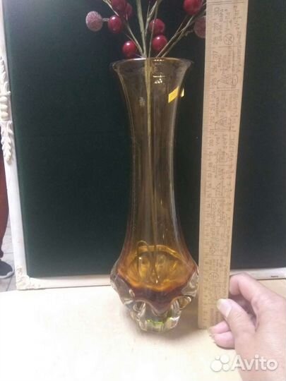 Вазы из цветного стекла СССР