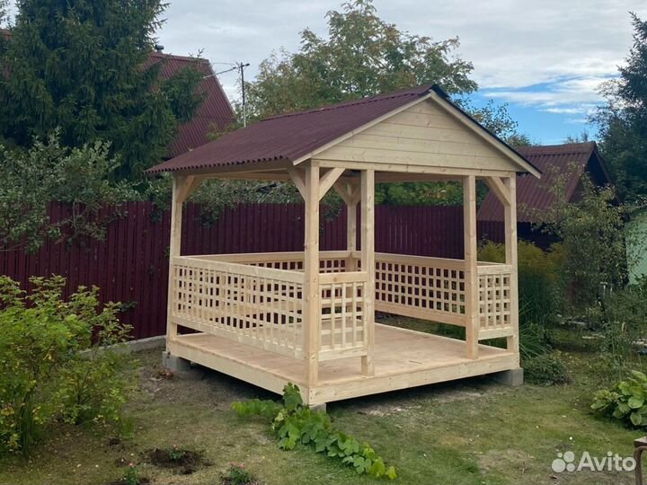 Беседка. Натуральное дерево. Доставка