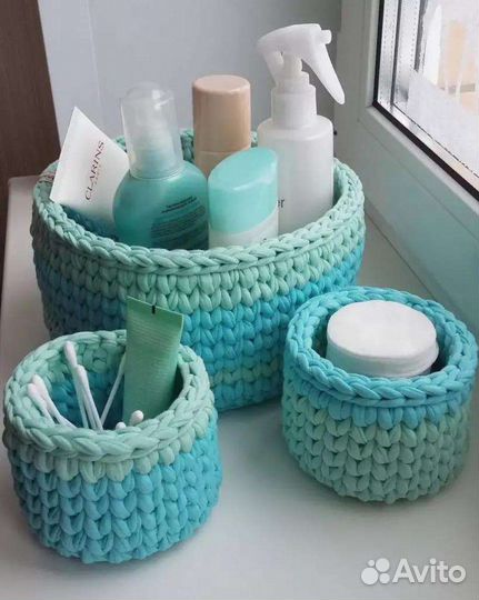 Свяжу из Вашей пряжи подвесную корзинку на 8 Марта