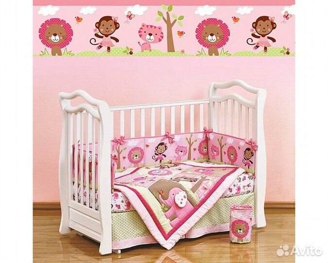 Новый комплект для детской кроватки 7предметов