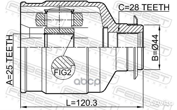 ШРУС внутренний 25X44X28 hyundai IX35/tucson 09