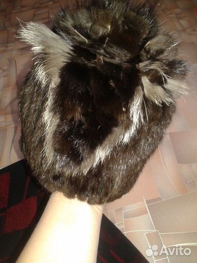 Меховая шапка и шарф из норки