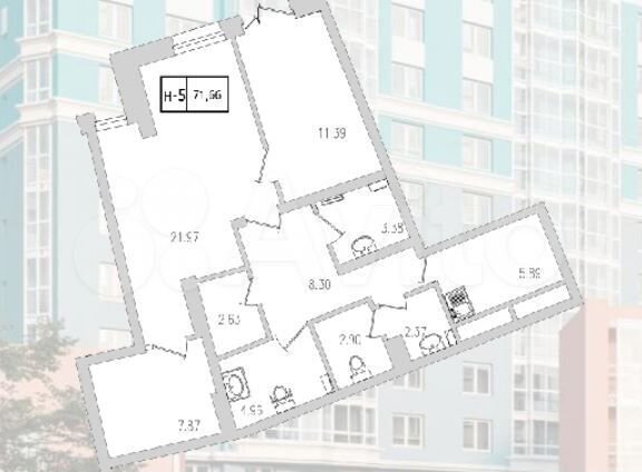 Свободного назначения, 71.66 м²