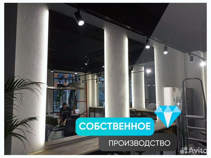 Зеркало в парикмахерскую на заказ