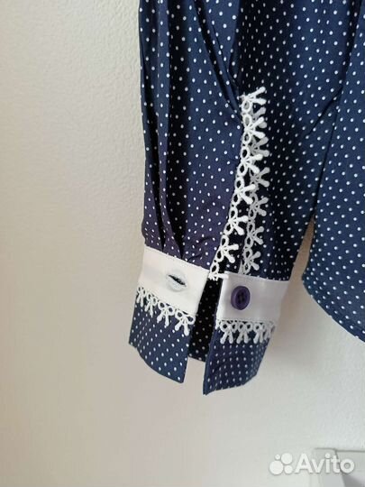 Рубашка школьная тёмно-синяя 140см