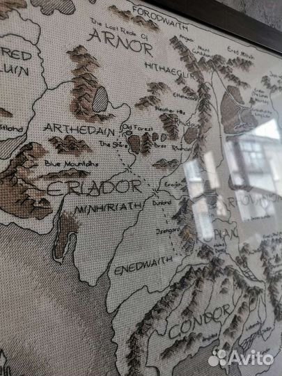 Карта Средиземья, вышивка
