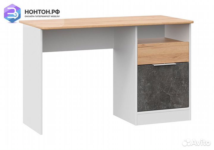 Стол письменный Чарли тип 1 белый / дуб крафт золо