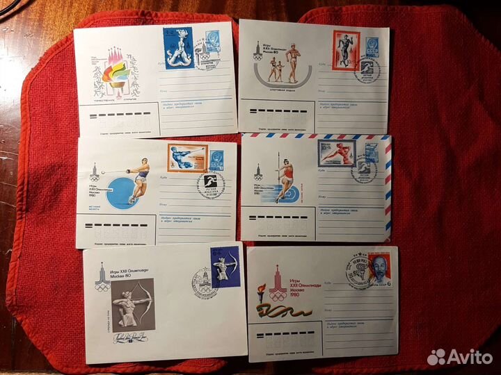 Почтовый конверт Олимпиада 80 /СССР 6 шт. Набор