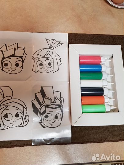 Витражные фиксики краски 6 шт по 20 мл 3+