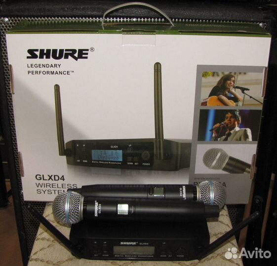 Микрофоны Shure 2ш Вокальные GLX-D4 Радио Pro Жк/Ц