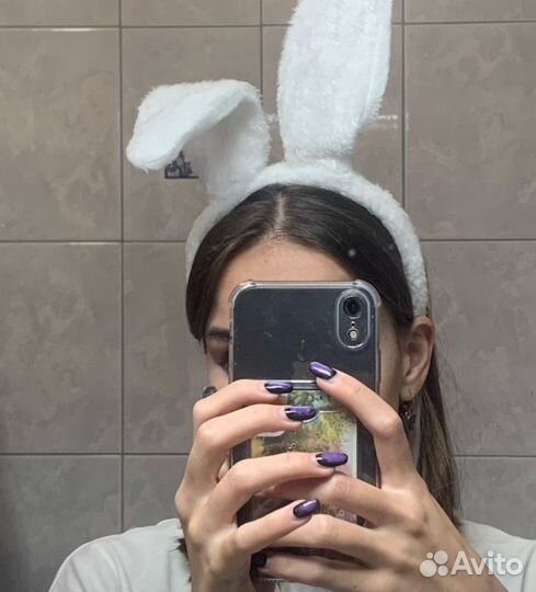 Ободок ушки зайчика с бабочкой и хвостиком