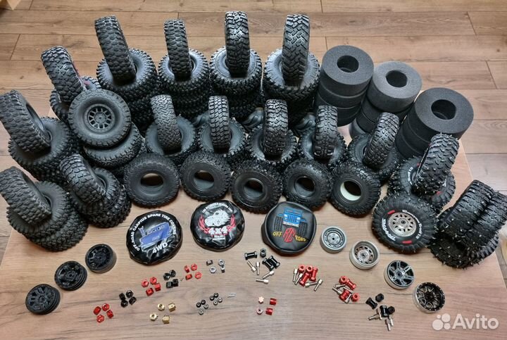 Колеса, шины 1,9, резина, диски для trophy rc 1/10