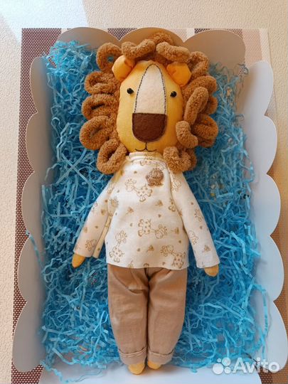 Мягкая игрушка текстильная кукла Лев