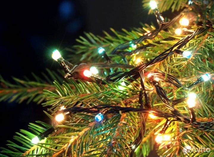 Новогодняя гирлянда. Монтаж. Уличные гирлянды