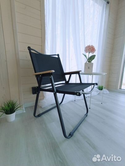Складное кресло стул уличный черный