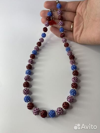 Разноцветные бусы шамбала 49 см