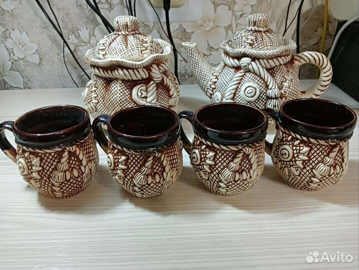 Чайный сервиз глиняная керамика