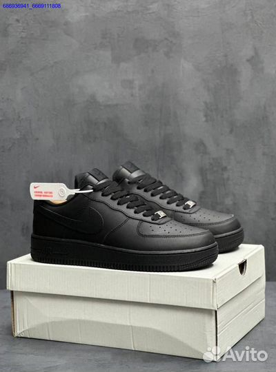 Кроссовки Nike force 1 черные мужские (Арт.47774)