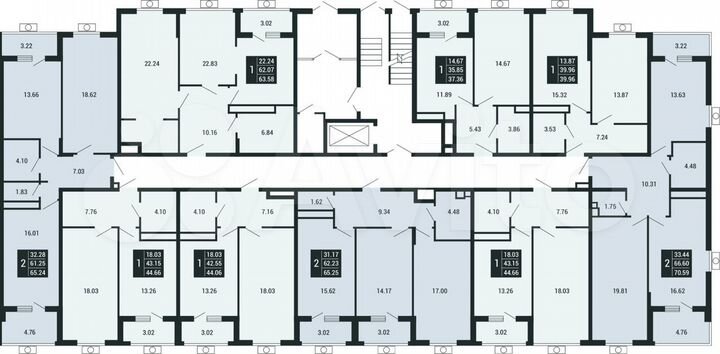 2-к. квартира, 65,2 м², 4/4 эт.