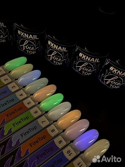 Xnail fire TOP (люминисцентный топ), 10 мл