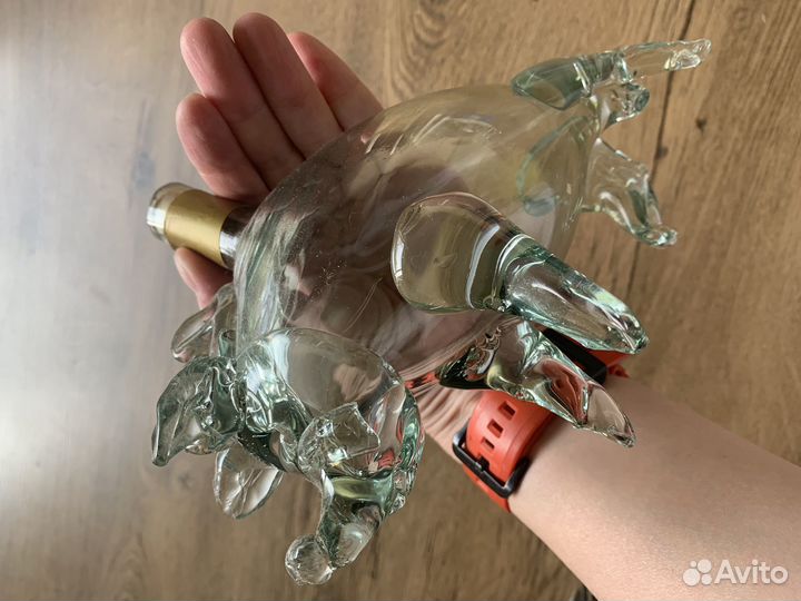 Бутылка штоф кабан стекло с пробкой винтаж