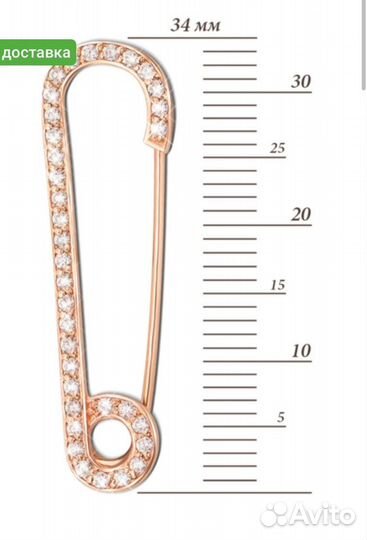 Золотая брошь булавка 585, новая