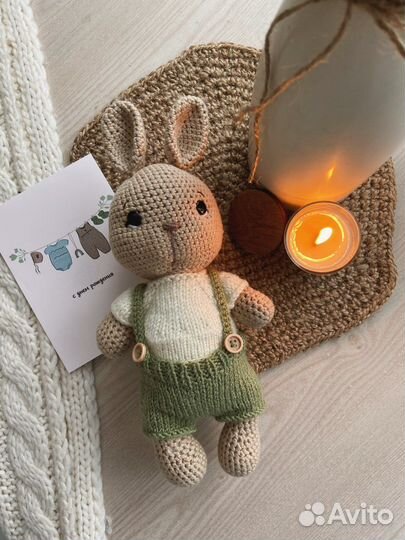 Вязаные игрушки на заказ. Зайчик Лёня