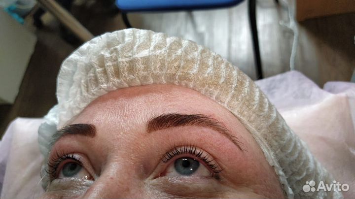 Вельвет ресниц +художественное оформление бровей в