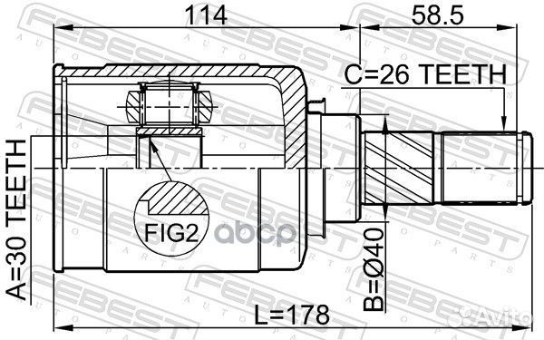 ШРУС внутренний левый 30X40X26 nissan qashqai 06