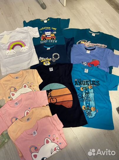 Футболки мальчик девочка новые 1-8 лет