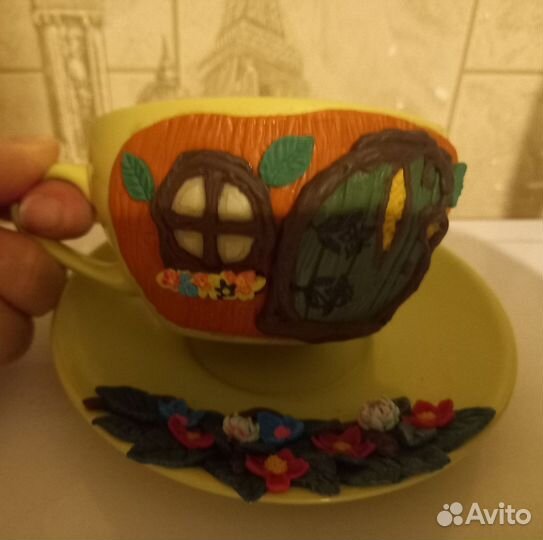 Чайная пара с декором ручной работы