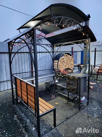 Мангальная зона, беседка с мангалом