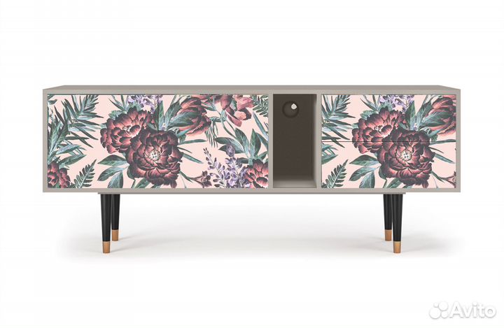 Тв-тумба T1 - Сатин - Peach Peonies